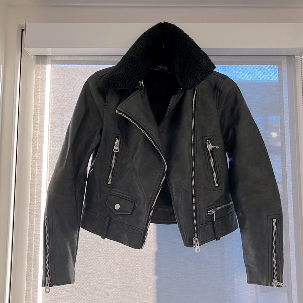 Zara Basic Outerwear Faux Leather Jacket